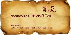 Moskovicz Richárd névjegykártya